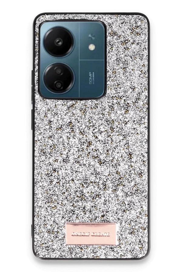 Xiaomi Redmi 13C Bright Simli Kapak - Gümüş-(5796) - Image 1