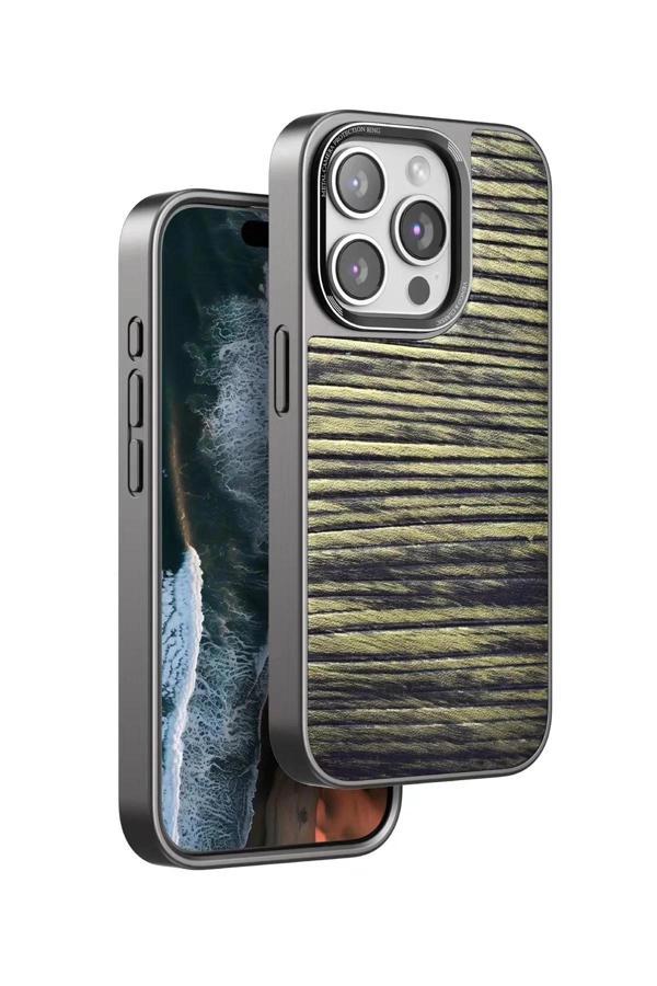 iPhone 14 Pro Wave Kapak - Koyu Kahve-(5796) - Image 1