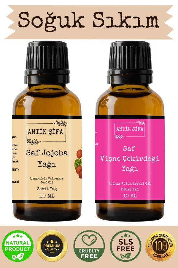 Antik Şifa Jojoba Yağı Ve Vişne Çekirdeği Yağı %100 Saf Seyreltilmemiş - (10Ml 10Ml) - Image 1