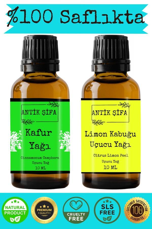 Antik Şifa Saf Kafur Yağı Ve Limon Uçucu Yağı - (10Ml + 10Ml) - Image 1