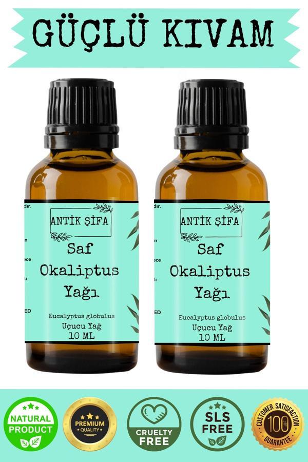 Antik Şifa %100 Saf Okaliptus Uçucu Yağı Seti - 2X10 Ml (Seyreltilmemiş) - Image 1