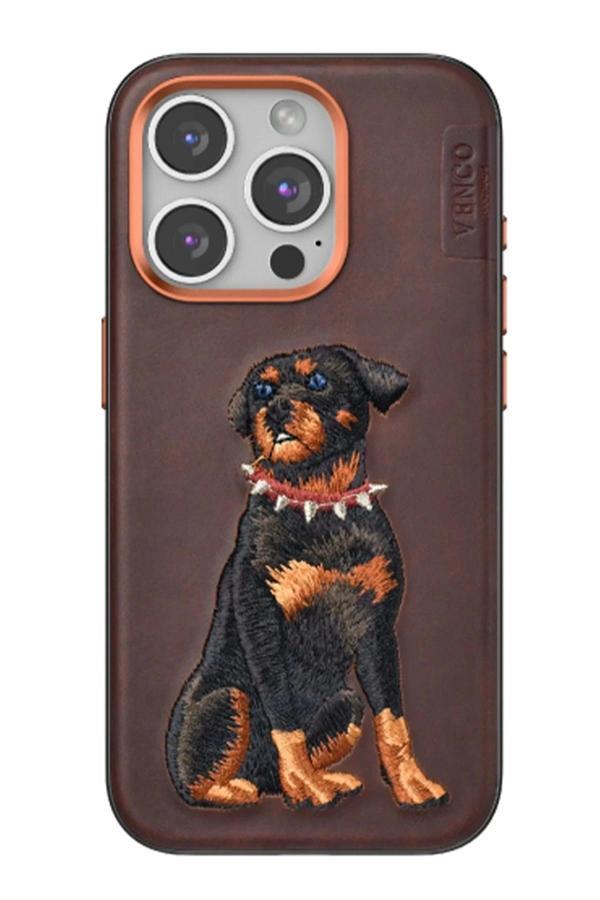 iPhone 15 Pro Perma Desenli Kapak - Koyu Kahve-(5796) - Image 1