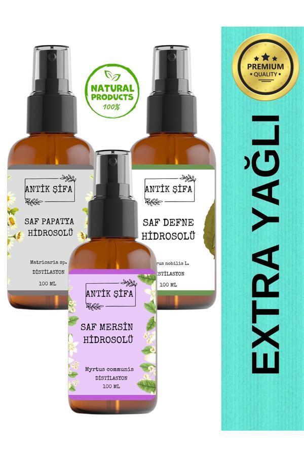Antik Şifa Deep Hair Hidrosol Seti - Papatya, Defne Ve Mersin Suyu (3 X 100Ml) - Image 1