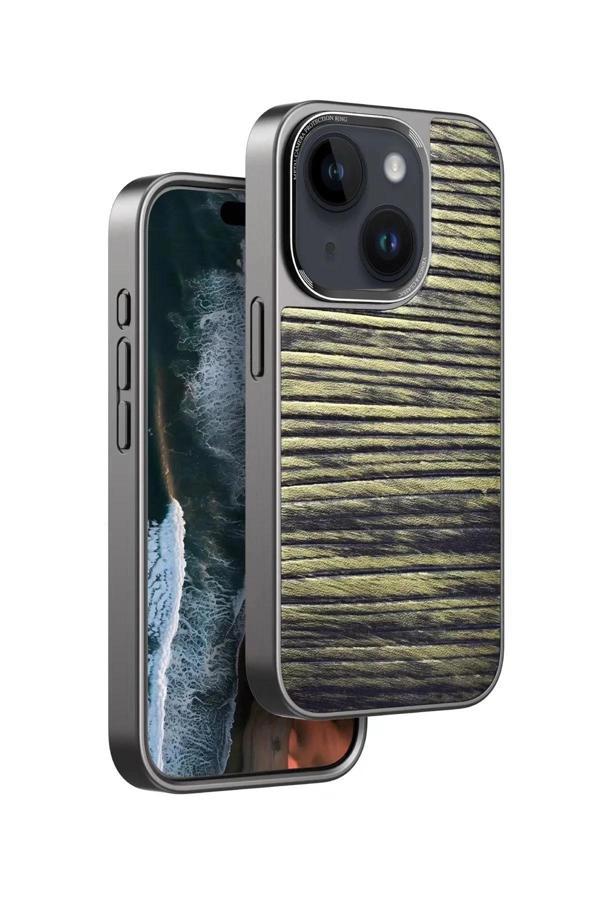 iPhone 15 Wave Kapak - Koyu Kahve-(5796) - Image 1