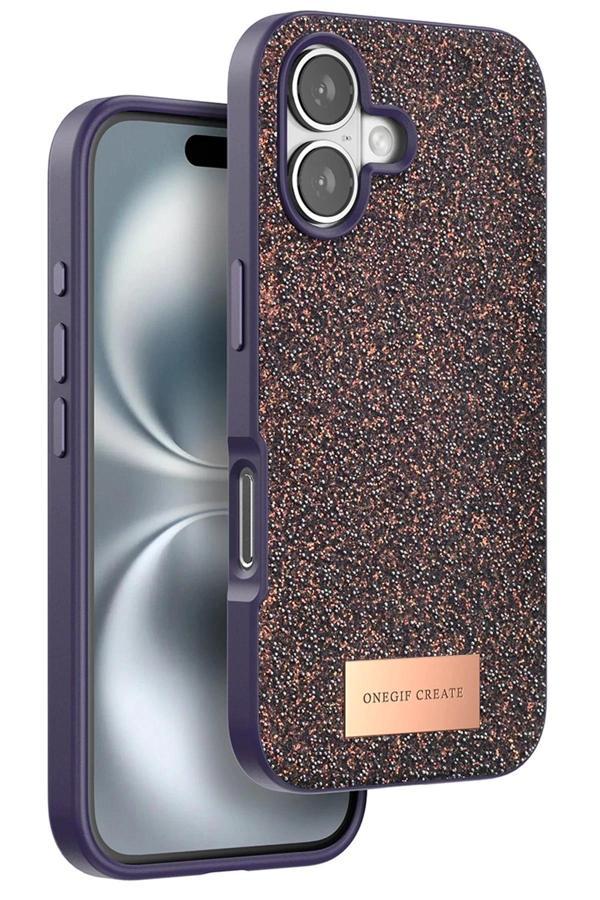 iPhone 16 Bright Simli Kapak - Derin Mor-(5796) - Image 1