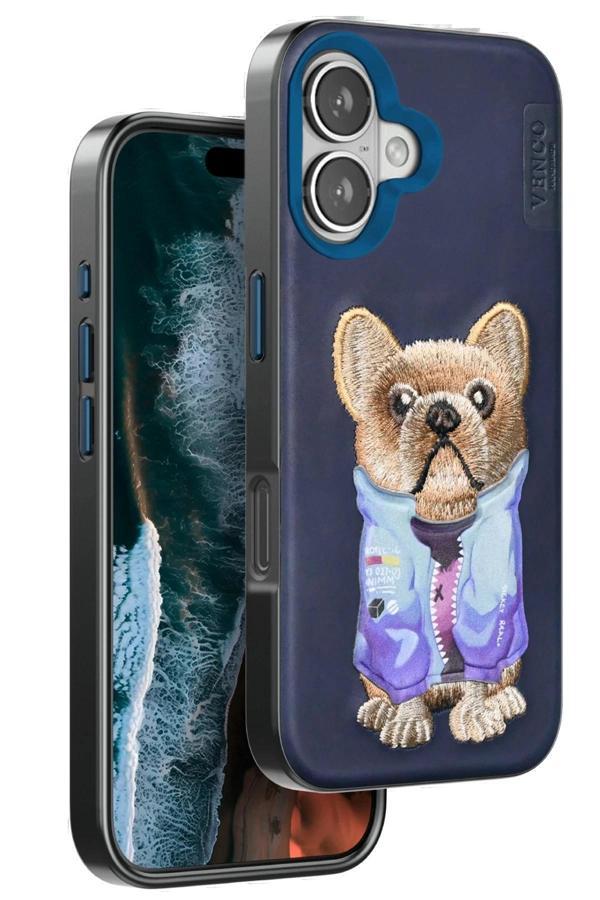 iPhone 16 Cute Desenli Kapak - Lacivert-(5796) - Image 1