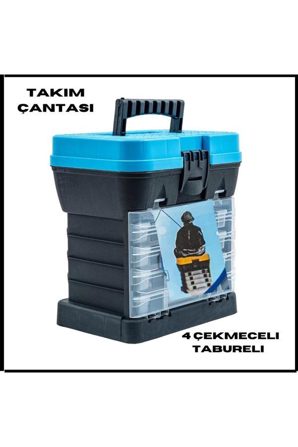 Uyguna Yakala Uyguna-Yakala Mavibalı 4 Çekmeceli Tabureli Kçı Takım Çantası - Zm.018 - Image 1
