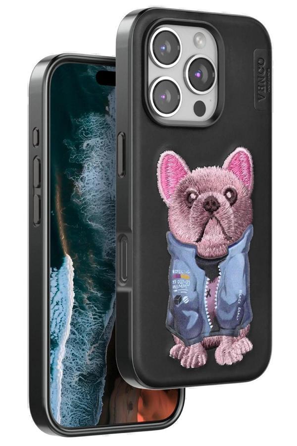 iPhone 16 Pro Cute Desenli Kapak - Siyah-(5796) - Image 1