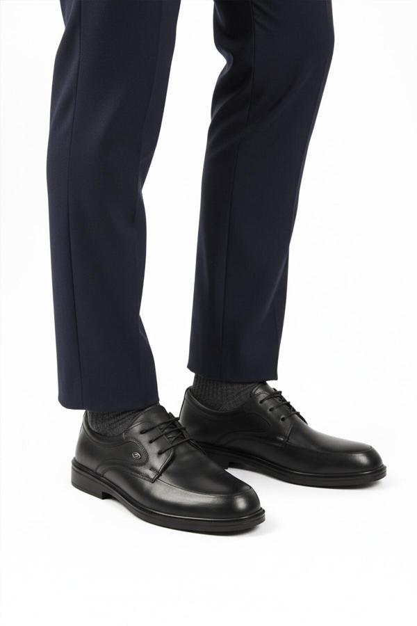 Siyah Hakiki Deri Erkek Casual Ayakkabı DSN 2037 M - Image 1