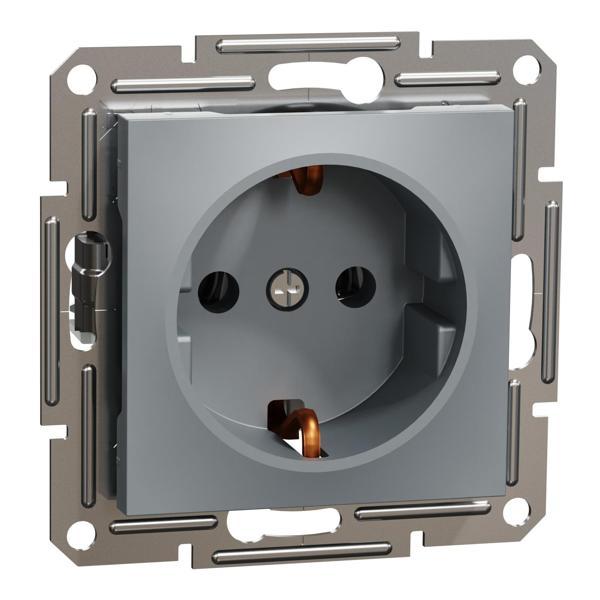Schneider Electric EPH2900162 Asfora Çelik Topraklı Priz - Image 1
