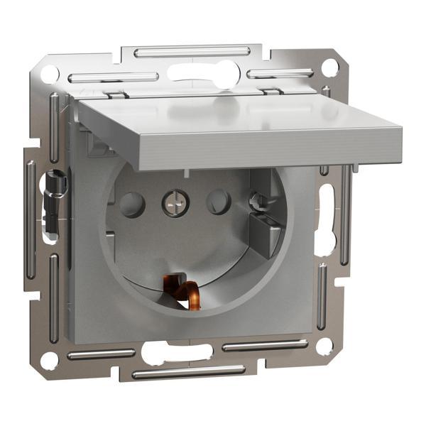 Schneider Electric EPH3100161 Asfora Alüminyum Kapaklı Topraklı Priz - Image 1