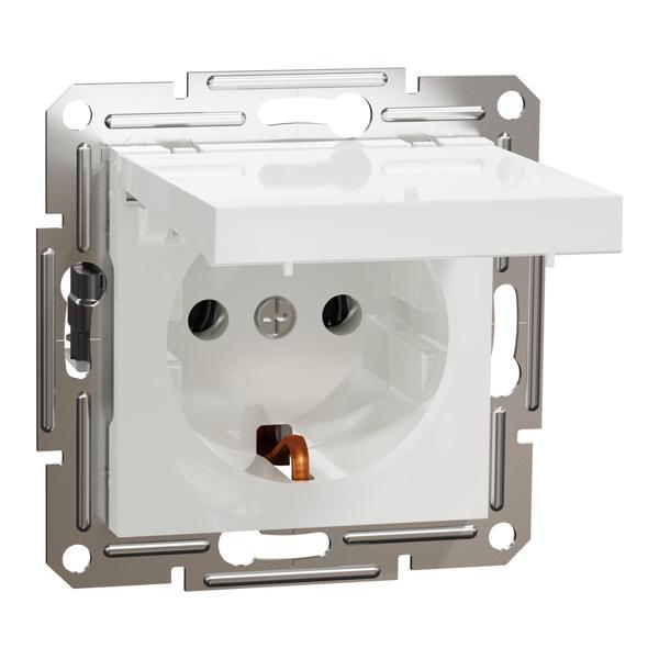 Schneider Electric EPH3170121 Asfora Beyaz Kapaklı Topraklı Priz - Image 1