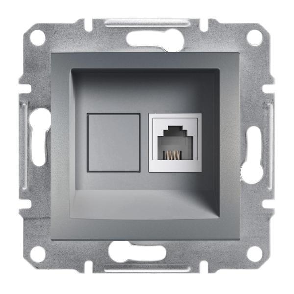 Schneider Electric EPH4100162 Asfora Çelik 1xRJ11 Telefon Prizi - Image 1