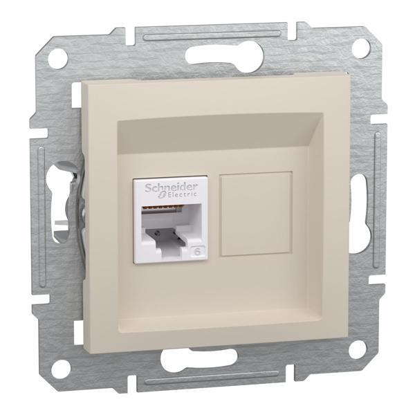 Schneider Electric EPH4770123 Asfora Krem 1xRJ45 Cat6 Utp Çerçevesiz - Image 1