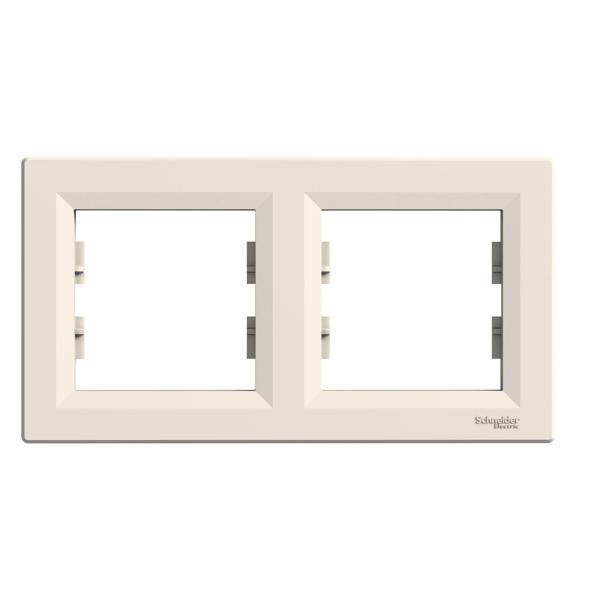 Schneider Electric EPH5800223 Asfora Krem İkili Çerçeve Yatay - Image 1