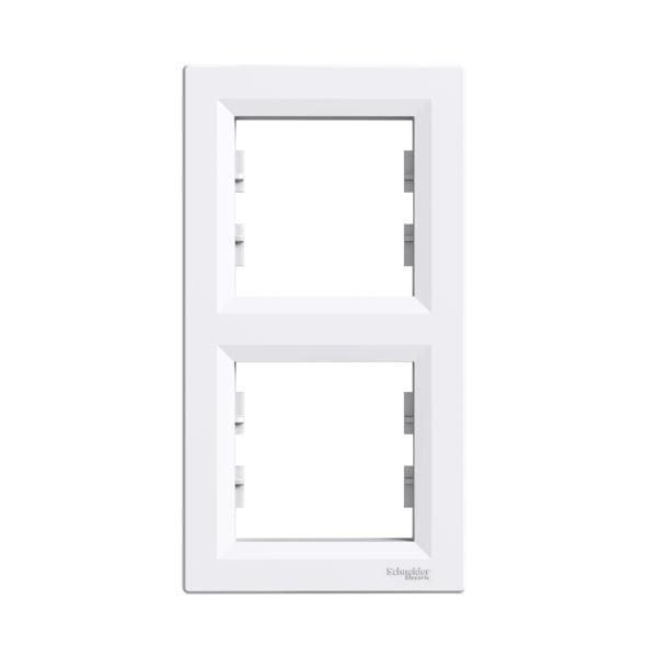 Schneider Electric EPH5810221 Asfora Beyaz İkili Çerçeve Dikey - Image 1