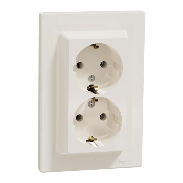 Schneider Electric EPH9900123 Asfora Krem İkili Topraklı Priz - Image 1
