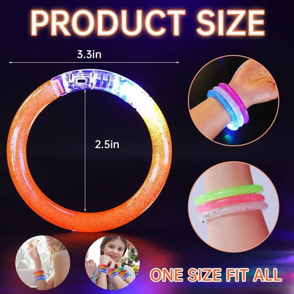 Led Işıklı Pilli Işıklı Rengarenk Bileklik Işıklı Bilezik Karışık Renk 1 Adet (5250) - Image 1