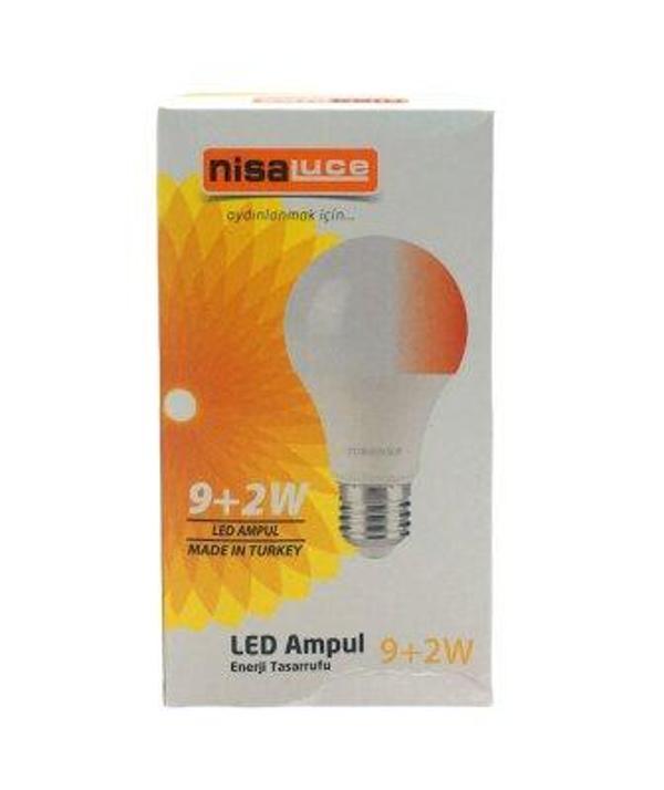 NİSALUCE EAMP-074/BK 9+2W E27 BEYAZ-KIRMIZI LED AMPUL (5250) - Image 1