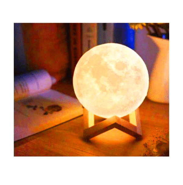 3D MOON LAMP AY KÜRE GECE LAMBASI AYAKLI (5250) - Image 1