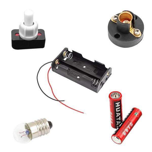 ELEKTROMER DENEY SETİ KUTULU OKUL İÇİN  (PİL YUVASI+DUY+AMPUL+ANAHTAR+PİL) (5250) - Image 1