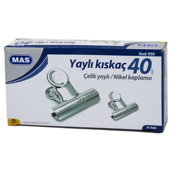 BEYAZ METAL KISKAÇ 40 MM 24 PARÇA  YAYLI CİLT KISKAÇI (5250) - Image 1
