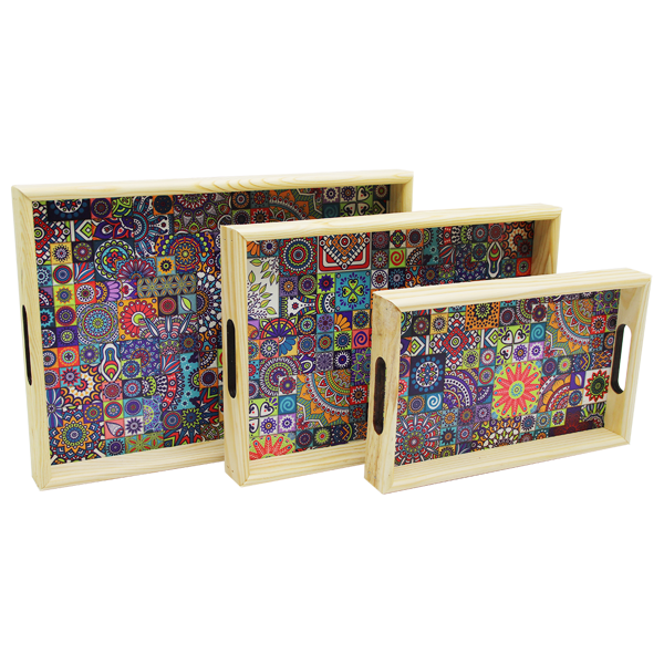 3 BOY AHŞAP TEPSİ DESENLİ ZEMİN 16X26 - 21X31 - 24X34CM (5250) - Image 1