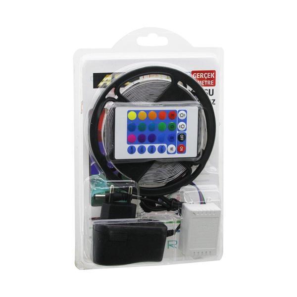 ATC LED STRIP EL-07-RUS-K  5MT  KUMANDALI - ADAPTÖRLÜ RGB RENKLİ ŞERİT LED IP65=SU GEÇİRMEZ SMD=2835 54LEDs/m (5250) - Image 1