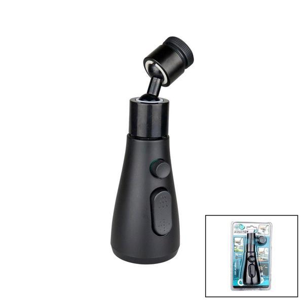 360 DERECE DÖNEBİLEN- 3 MOD  SİYAH YAĞMUR PÜSKÜRTME BORULU KUBAR MUSLUK UCU KTX-3289 (5250) - Image 1