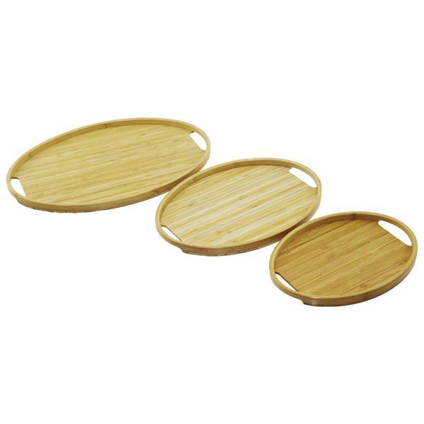 OVAL - 3 BOY BAMBU AHŞAP TEPSİ SETİ 20X29--26X36--31X45CM (5250) - Image 1