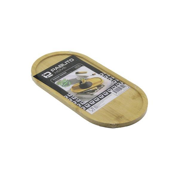 OVAL  AHŞAP BAMBU YAĞDANIK ALTLIK - SUNUM TEPSİ  12X24X0.8CM (5250) - Image 1