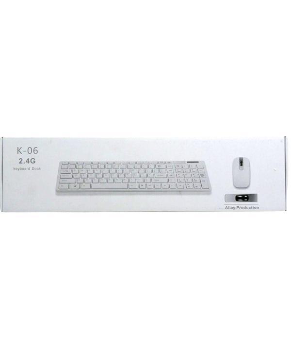 K-06 BEYAZ DOCK WIRELESS KABLOSUZ KLAVYE MOUSE S PL-374 (5250) - Image 1