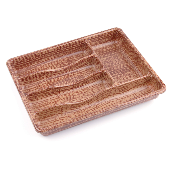 AHŞAP RENK - 5 BÖLMELİ ÇEKMECE İÇİ KAŞIKLIK 36X29CM (5250) - Image 1