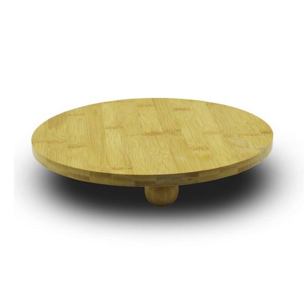 YUVARLAK=29CM   3 MİNİ TOP AYAKLI  AHŞAP BAMBU SUNUM TAHTASI - MİNİ SOFRA (5250) - Image 1