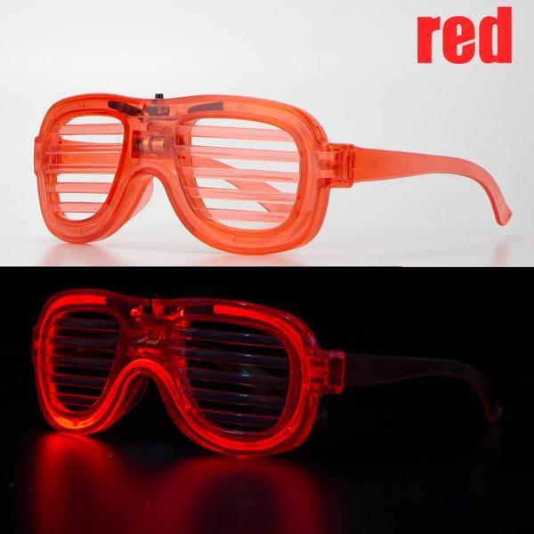 Kırmızı Led Işıklı Parti Gözlüğü - Neon Glow Şerit Gözlük 3 Modlu (5250) - Image 1