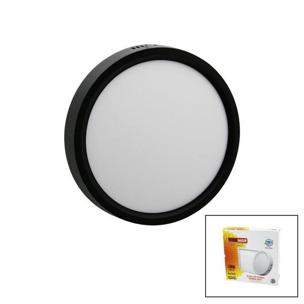 NİSALUCE EPL-18SÜ 18W SİYAH METAL KASA SIVA ÜSTÜ YUVARLAK LED SLİM PANEL 1260LM BEYAZ=6500K 30.000 SAAT ÖMÜR (5250) - Image 1