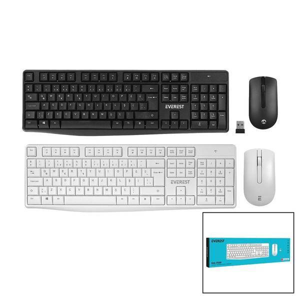 EVEREST KM-7500  KABLOSUZ  MULTİMEDİA  KLAVYE - MOUSE  SETİ   Q KALVYE (5250) - Image 1