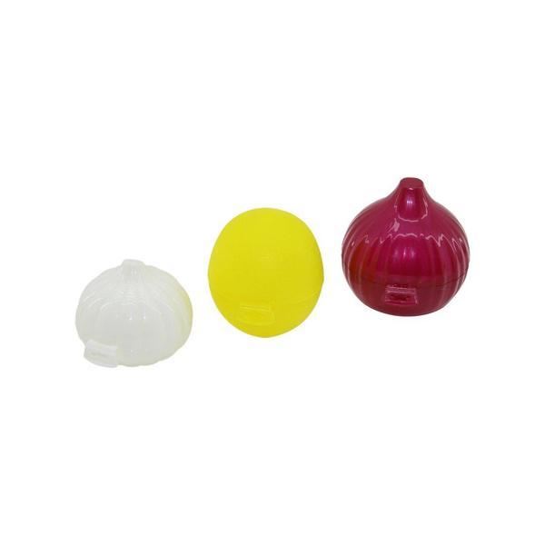 3LÜ  SAKLAMA KUTUSU  LİMON - SOĞAN - SARIMSAK  RENKLİ PLASTİK FİLELİ AMBALAJ (5250) - Image 1