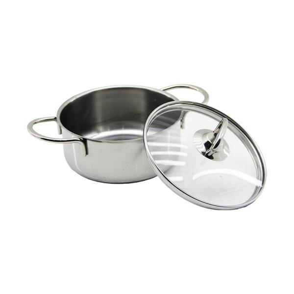 14CM   CAM KAPAK   MİNİ  ÇELİK TENCERE (5250) - Image 1