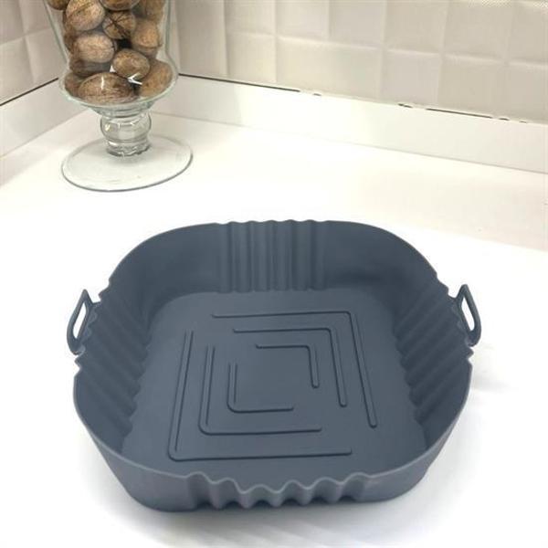 Renkli Isıya Dayanıklı Yıkanılabilir Silikon Fırın  Airfryer Kare Model Pişirme Matı 20 cm (5250) - Image 1