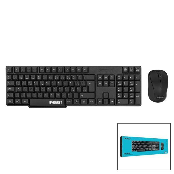 EVEREST KM-6852  KABLOSUZ  İNCE  KLAVYE - MOUSE  SETİ   Q KALVYE (5250) - Image 1