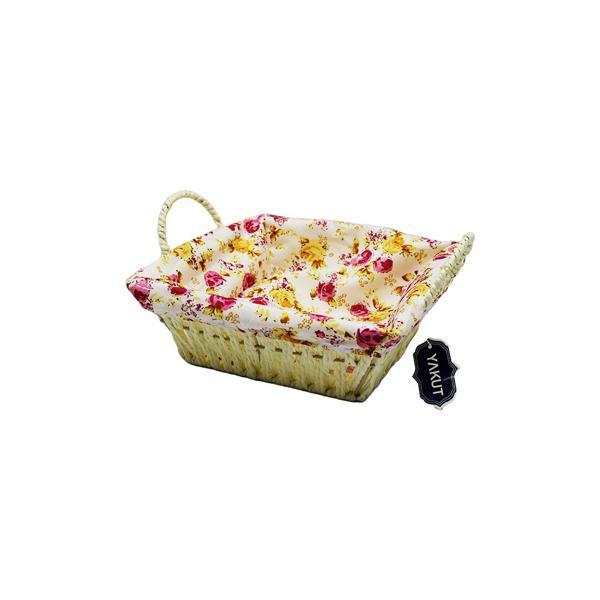 KARE RENKLİ BEZLİ HASIR EKMEK SEPETİ (5250) - Image 1