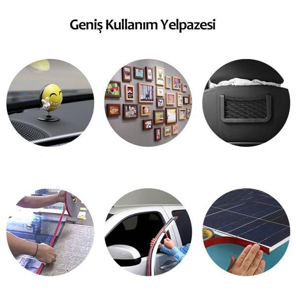 2 Metre Güçlü Yapışkanlı Çift Taraflı Slikon Pratik Şeffaf Bant (5250) - Image 1