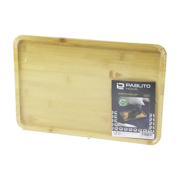 DİKDÖRTGEN AHŞAP BAMBU SUNUM TEPSİ 24X36CM (5250) - Image 1