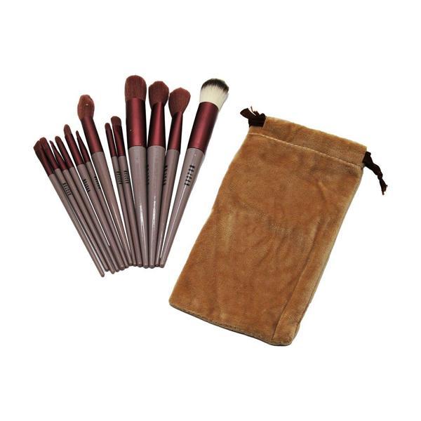13PCS EFLATUN KADİFE TORBALI MAKYAJ FIRÇA SET (5250) - Image 1
