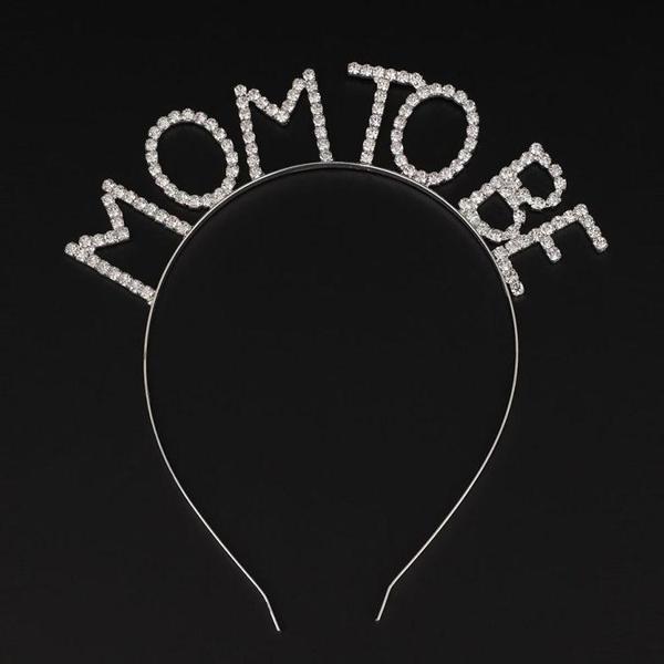 Kristal Taşlı Gümüş Renk Mom to Be Tacı Anne Tacı (5250) - Image 1
