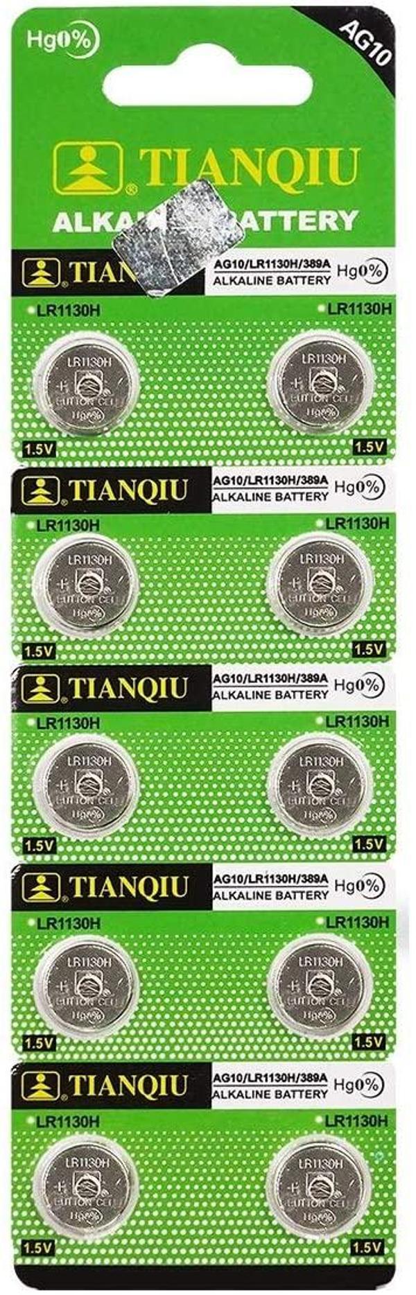Buton Pil - Saat Lazer Hesap Makinesi Pili 10lu Paket  AG10  - LR1130H - 389A -1.55V (5250) - Image 1