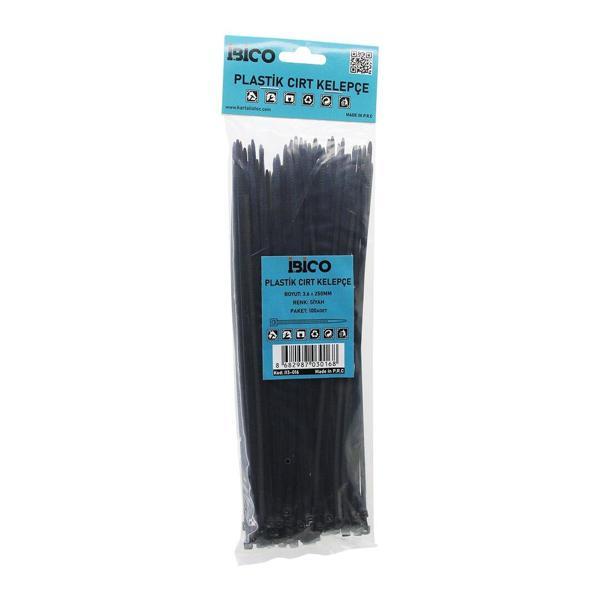 100PCS SİYAH   3.6X250MM  PLASTİK CIRT KELEPÇE (5250) - Image 1