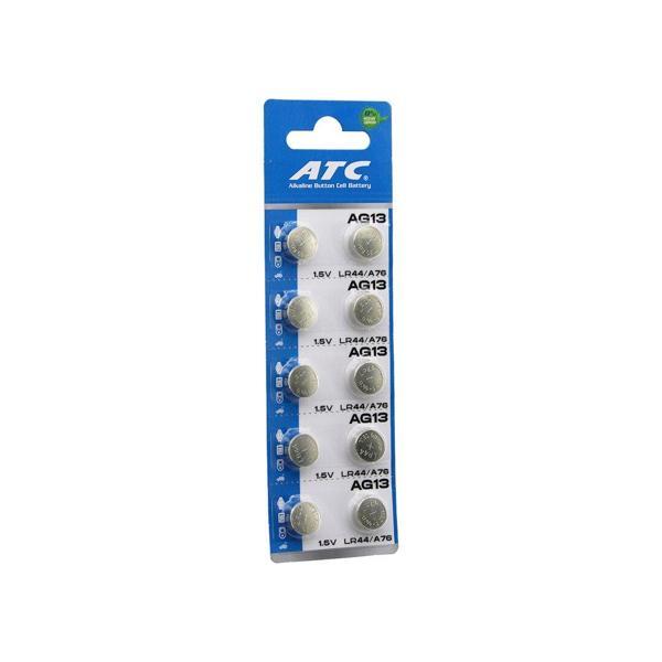 ATC ALKALİNE BUTTON BATTERY AG13 LR-44/A76 DÜĞME PİL ALKALİN 1.5V 10LU KART (5250) - Image 1