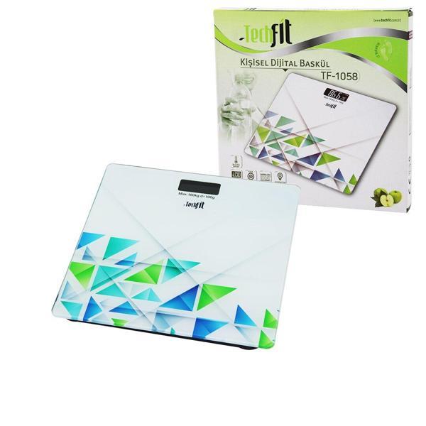 DESENLİ CAM TEMPERLİ DİJİTAL BASKÜL TERAZİ 180KG/100GRLCD EKRAN - SENSÖR (5250) - Image 1